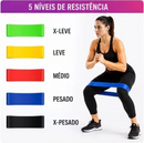 Faixas Elásticas De Resistência Kit 5 Para Treino Academia Yoga Pilates